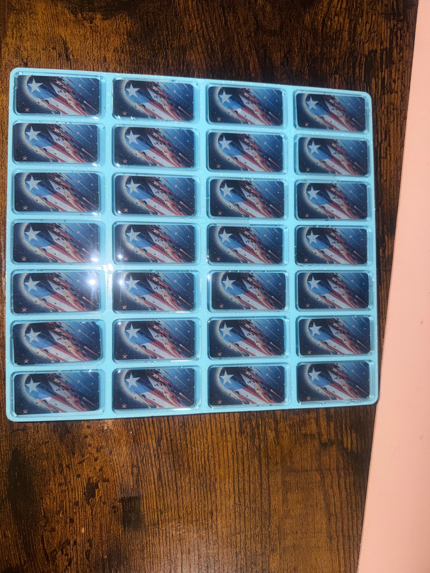 Puerto Rican Flag Epoxy Resin Dominoes – Handmade Cultural Gift Set